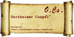 Osztheimer Csegő névjegykártya